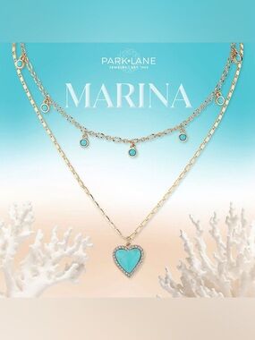 Park Lane 🩵 MARINA 🩵 Necklace Sparkle Box Exclusive 3 in 1 Genuine Turquoise NWT